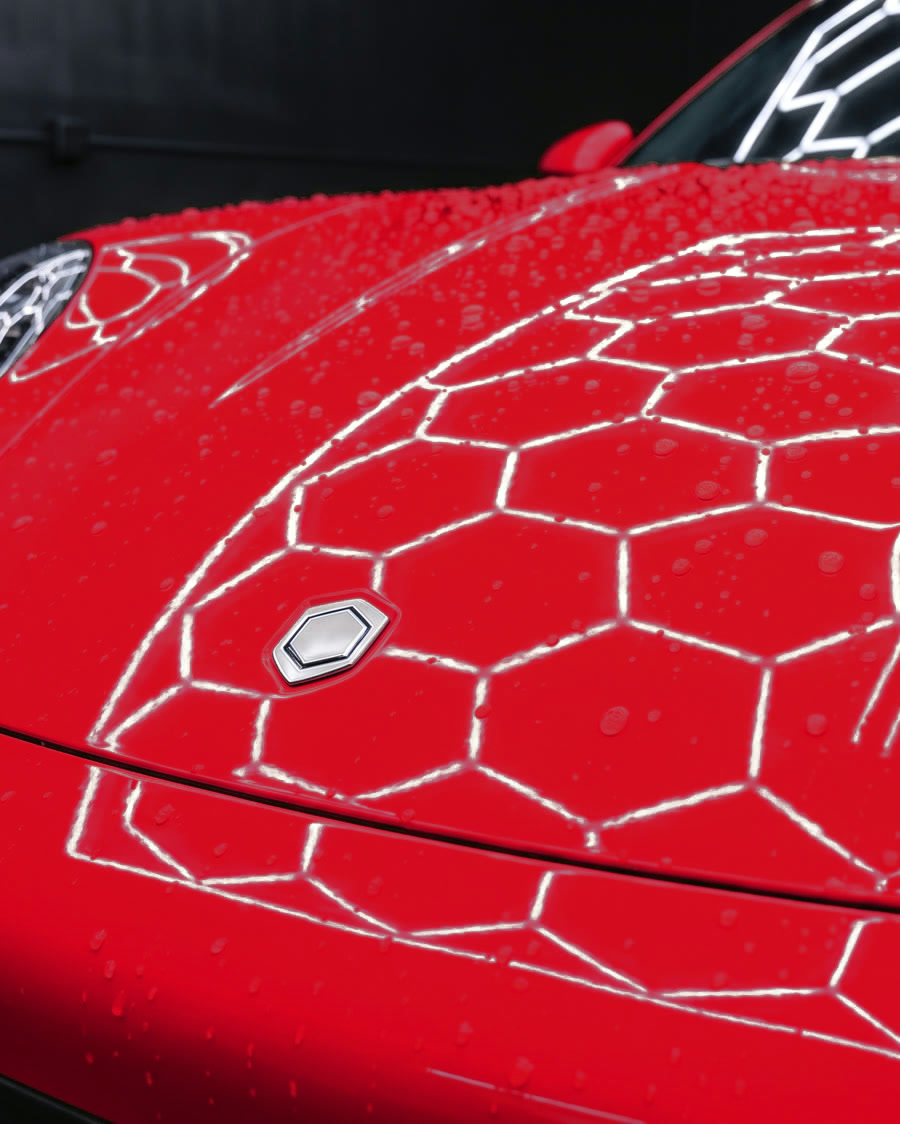 Water beading on waxed paint